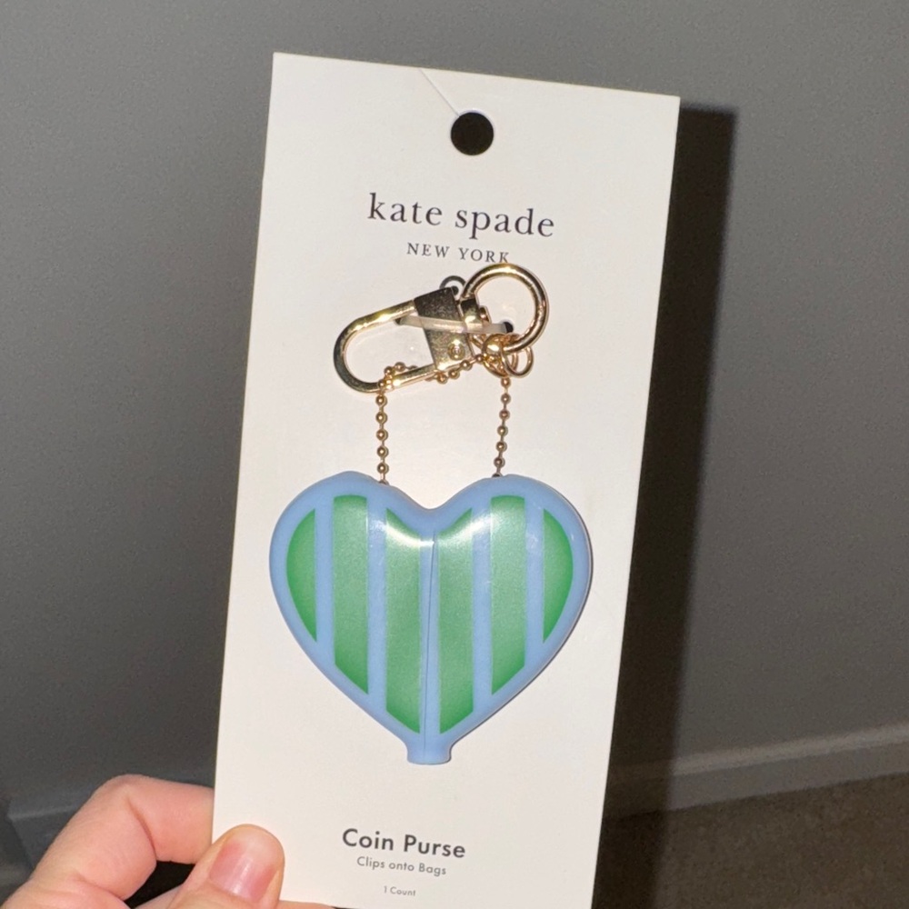 Kate Spade Blue and Green Heart Coin Pouch
